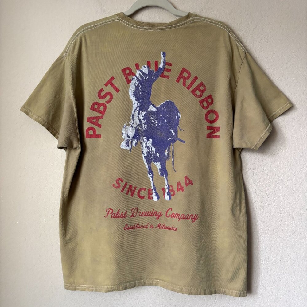 PBR Pabst Blue Ribbon Men's L Graphic Short Sleeve Cotton Shirt